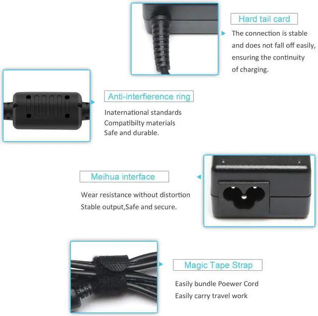 Alt view image 3 of 7 - 19.5V 4.62A 90W AC Adapter Laptop Charger for HP Envy Touchsmart Sleekbook 15 17 M6 M7 Series, HP Notebook PC 15-an051dx 15-d069wm 15-d079wm 15-d037dx 15-d038dx 15-f010dx 741727-001 Power Supply Cord
