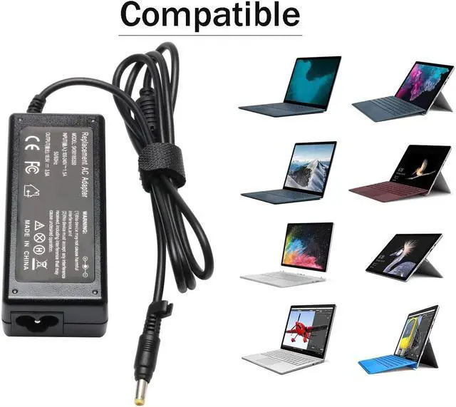 Alt view image 2 of 7 - 65W Laptop Charger Adapter for HP Pavilion DV6000 DV6500 DV6700 DV1000 DV2000 DV4000 DV5000 DV8000 DV9000 DV9500, HP Compaq Presario C300 C500 C700 A900 F700, HP Spare 9155068 393954001 Power Cord
