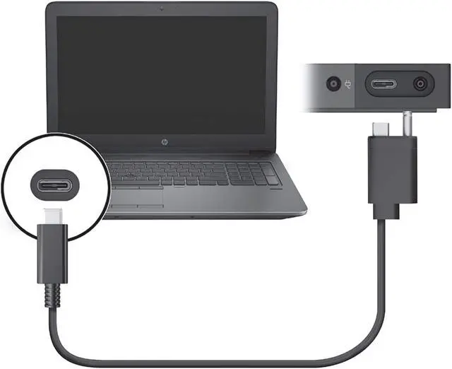 Alt view image 3 of 3 - Thunderbolt 3 Cable: Custom End (AC+USB Type-C to USB Type-C) for HP Part Number: 843011-001