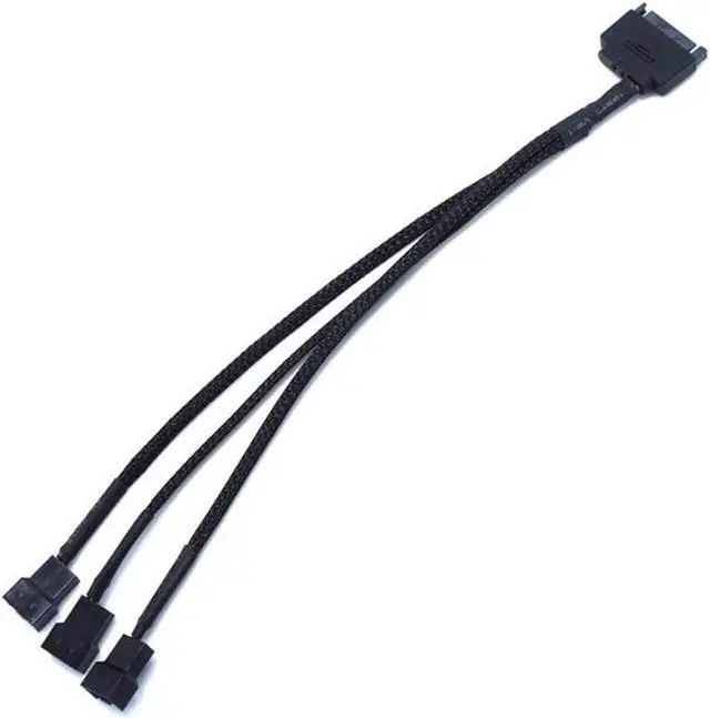 Alt view image 3 of 5 - SATA to 3 x 3 Pin / 4 Pin PMW 12V PC Case Fan Power Adapter Cable, 3-Pin or 4-Pin (PWM Connector) to 15 Pin SATA Computer Cooler Cooling Fan Splitter Y Power Cable 2-Pack