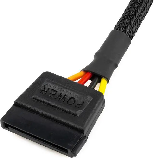 Alt view image 3 of 5 - CRJ SATA Power Extension Cable with High Density Black Sleeving 24