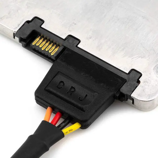 Alt view image 5 of 5 - CRJ SATA Power Extension Cable with High Density Black Sleeving 24