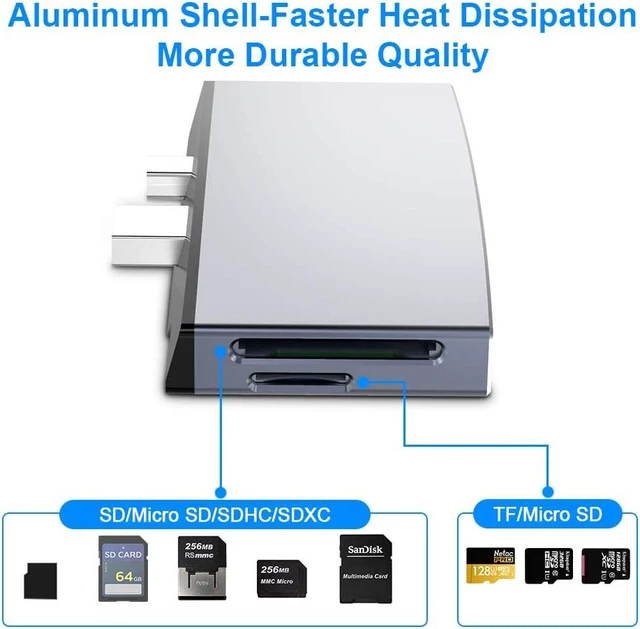 Alt view image 5 of 7 - ?Upgraded Version? Microsoft Surface Pro 6/Pro 5/Pro 4 Hub Docking Station with 4K HDMI Port,3X USB 3.0 Ports(5Gps),SD/TF Slot Momery Card Reader Converter Combo Adaptor for Surface Aluminum Alloy