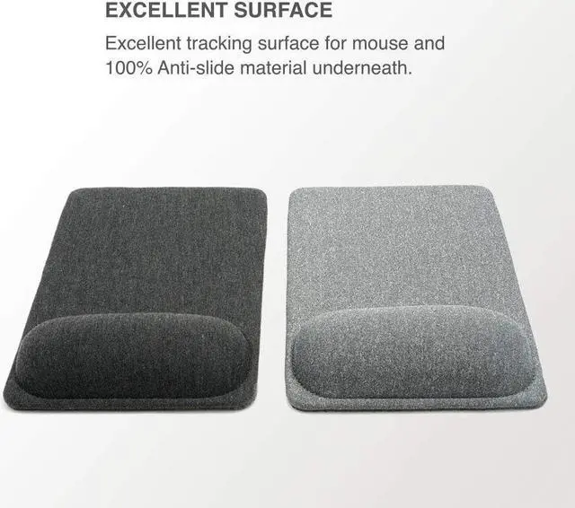 Alt view image 7 of 7 - Standard Mouse Pad with Wrist Support Hand-Made Ergonomic Mouse Mat with Non-Slip Base for Home Office & Travel Comfortable Lightweight for Easy Typing and Pain Relief Grey