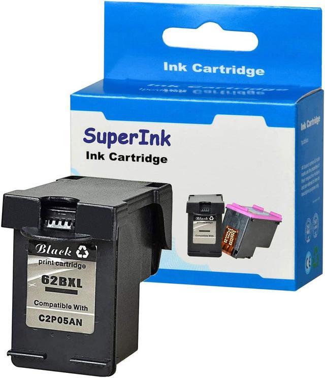 SuperInk 1 Pack Compatible for HP 62XL 62 XL Black High Yield Ink