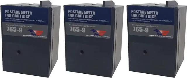 Main image of 765-9 Pitney Bowes (3-Pack) Red Ink Cartridge for SendPro, DM300c, DM400c, DM450c, DM475c and G900 Postage Meters