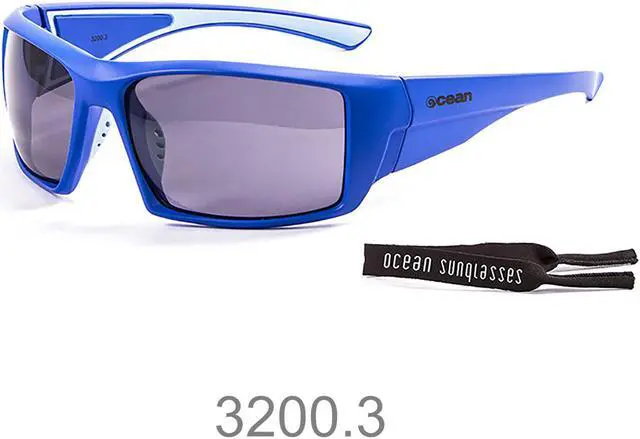 Alt view image 4 of 4 - Sunglasses OCEAN ARUBA Women Men Unisex Water Sports Surf Polarized Full Frame Wrap & Rectangle (Matte Blue / Smoke)