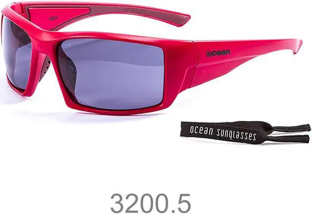 Alt view image 2 of 2 - Sunglasses OCEAN ARUBA Women Men Unisex Water Sports Surf Polarized Full Frame Wrap & Rectangle (Matte Red / Smoke)