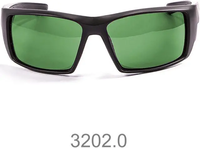 Main image of Sunglasses OCEAN ARUBA Women Men Unisex Water Sports Surf Polarized Full Frame Wrap & Rectangle (Matte Black / Tech Coating Green)