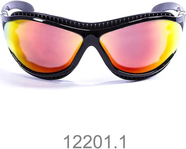 Main image of Sunglasses OCEAN TIERRA DE FUEGO Women Men Unisex Water Sports Kiteboarding Surf Polarized Full Frame Goggle & Rectangle (Shiny Black / Red Mirror)