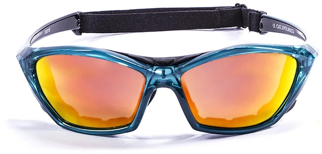 Main image of OCEAN Sunglasses LAKE GARDA Polarized blue transparent with revo red lens