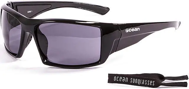 Alt view image 2 of 4 - Sunglasses OCEAN ARUBA Women Men Unisex Water Sports Surf Polarized Full Frame Wrap & Rectangle (Shiny Black / Smoke)