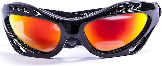 Main image of OCEAN Sunglasses CUMBUCO Polarized shiny black with red lens