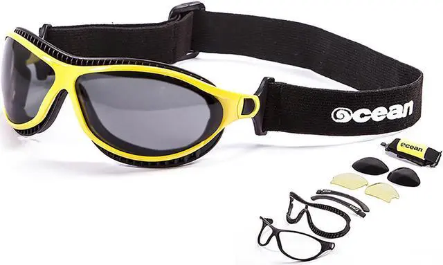 Alt view image 2 of 2 - Sunglasses OCEAN TIERRA DE FUEGO Women Men Unisex Water Sports Kiteboarding Surf Polarized Full Frame Goggle & Rectangle (Yellow / Smoke)