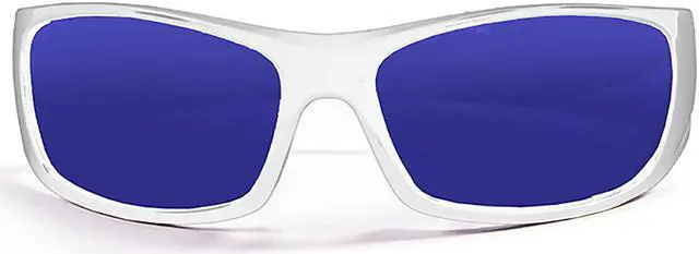 Main image of OCEAN Sunglasses BERMUDA Polarized shiny white with blue lens