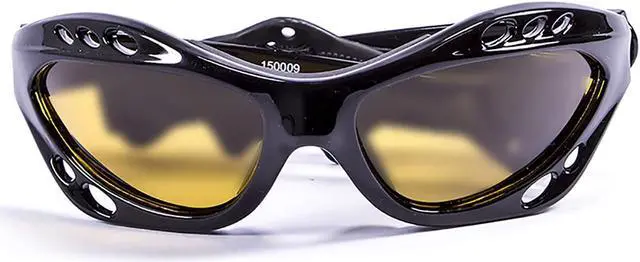 Main image of OCEAN Sunglasses CUMBUCO Polarized shiny black with yellow lenses