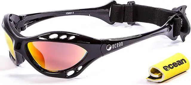 Alt view image 2 of 2 - OCEAN Sunglasses CUMBUCO Polarized shiny black with red lens
