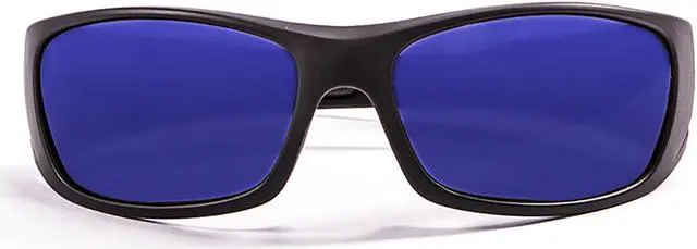 Main image of OCEAN Sunglasses BERMUDA Polarized Matte black with blue lens
