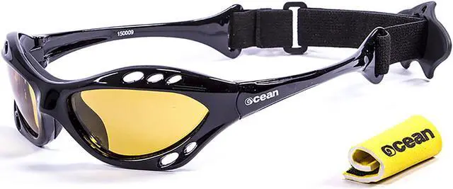Alt view image 2 of 2 - OCEAN Sunglasses CUMBUCO Polarized shiny black with yellow lenses