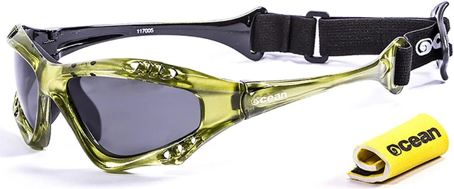 Alt view image 2 of 2 - OCEAN Sunglasses AUSTRALIA Polarized green transparent with smoke lens