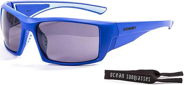 Alt view image 2 of 4 - Sunglasses OCEAN ARUBA Women Men Unisex Water Sports Surf Polarized Full Frame Wrap & Rectangle (Matte Blue / Smoke)