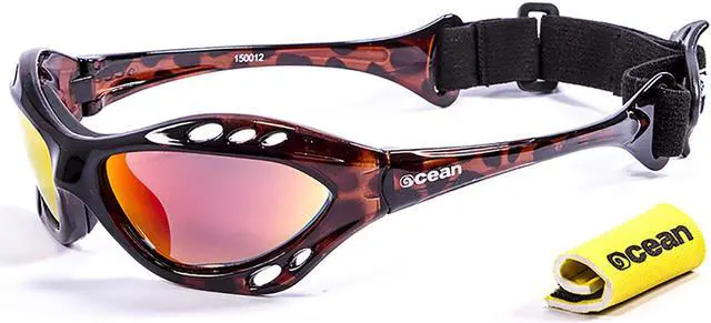 Alt view image 2 of 2 - OCEAN Sunglasses CUMBUCO Polarized demy brown with red lens