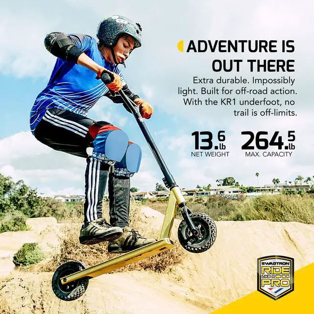 Alt view image 6 of 6 - KR1 All-Terrain Dirt Kick Scooter Trail-ready Off-road Scooter forTteens and Adults
