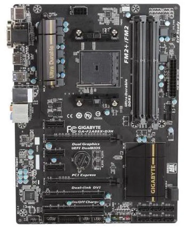 Alt view image 4 of 6 - GIGABYTE GA-F2A88X-D3H --- FM2+ / FM2 AMD A88X (Bolton D4) SATA 6Gb/s USB 3.0 HDMI ATX AMD Motherboard
