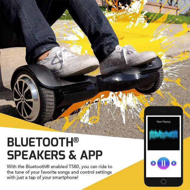 Alt view image 3 of 8 - App-Enabled SWAGTRON T580 Bluetooth Hoverboard w/ Speaker Smart Self-Balancing Wheel – Available on iPhone & Android
