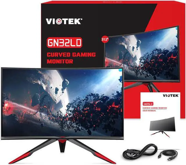 Alt view image 11 of 11 - VIOTEK GN32LD 32" 144 Hz QHD Curved Gaming Monitor, 16:9 Widescreen, 1800R, Ultra-Thin Frame, AMD FreeSync, DP, HDMI, DVI