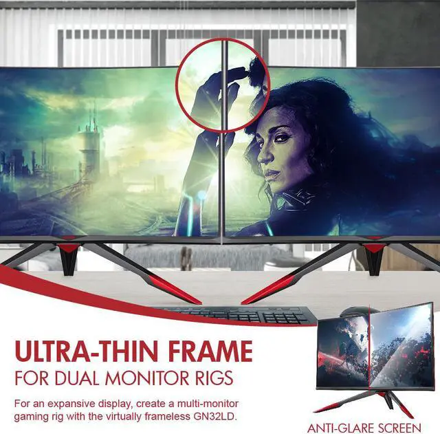Alt view image 9 of 11 - VIOTEK GN32LD 32" 144 Hz QHD Curved Gaming Monitor, 16:9 Widescreen, 1800R, Ultra-Thin Frame, AMD FreeSync, DP, HDMI, DVI