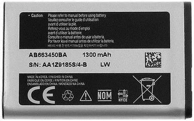 Main image of OEM SAMSUNG AB663450BA BATTERY FOR SAMSUNG A847 RUGBY 2 II