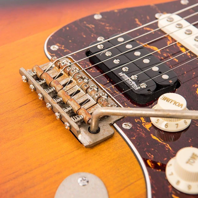 Alt view image 5 of 7 - Vintage Icon Distressed V6HMR- Sunburst, GFW-GTR-1000 Stand, (2) ErnieBall Cables Bundle