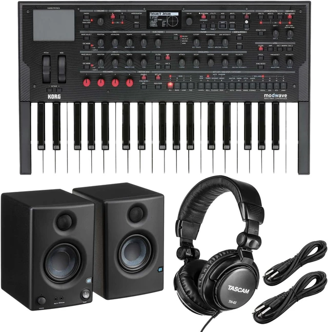 Main image of Korg Modwave Wavetable Synthesizer, Presonus Eris3.5, (2) 1/4 Cables, Tascam TH02 Bundle