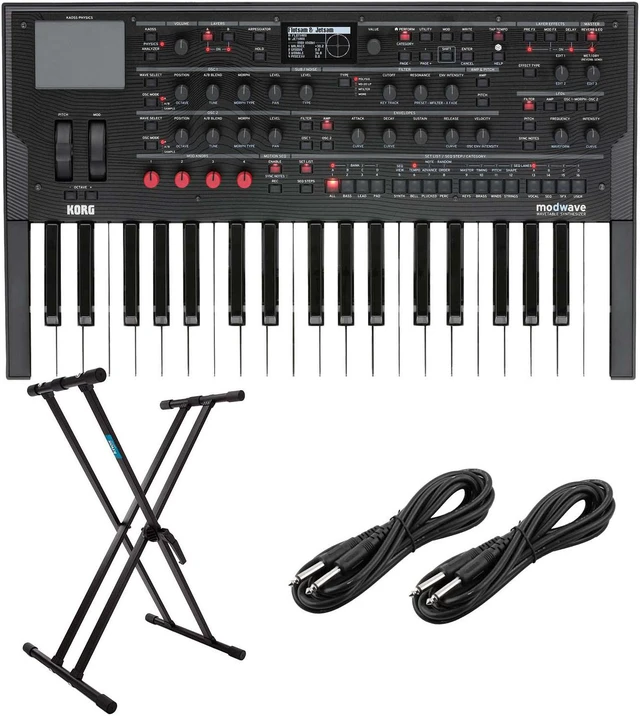 Main image of Korg Modwave Wavetable Synthesizer, Keyboard Stand, (2) 1/4 Cables Bundle