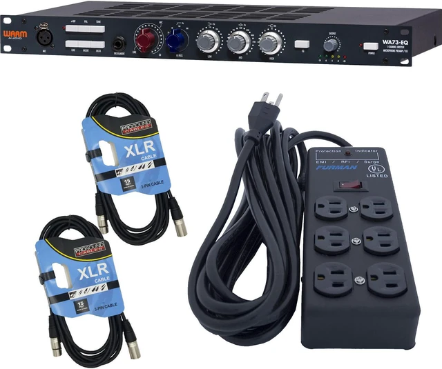 Main image of Warm Audio WA73-EQ Microphone Preamp, Furman SS6B Conditioner, (2) XLR Cables Bundle