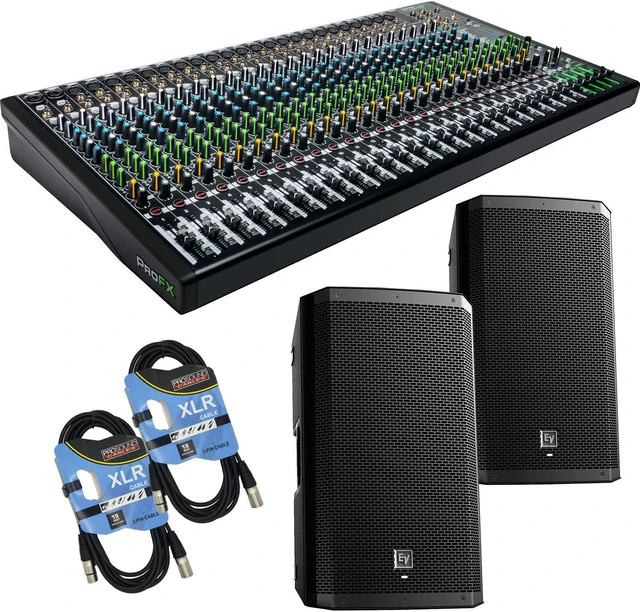 Main image of Mackie ProFX30v3 30-channel, (2) ZLX-12BT Powered Speaker, (2) XLR Cables Bundle