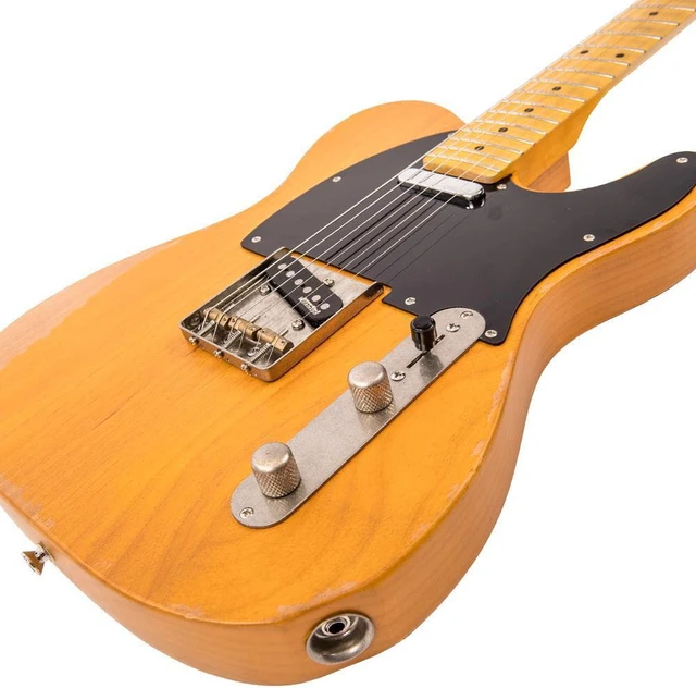 Alt view image 4 of 7 - Vintage V52 ICON Electric Guitar Distressed Butterscotch, Gator GFW-GTR-1000 Stand, ErnieBall Cable Bundle