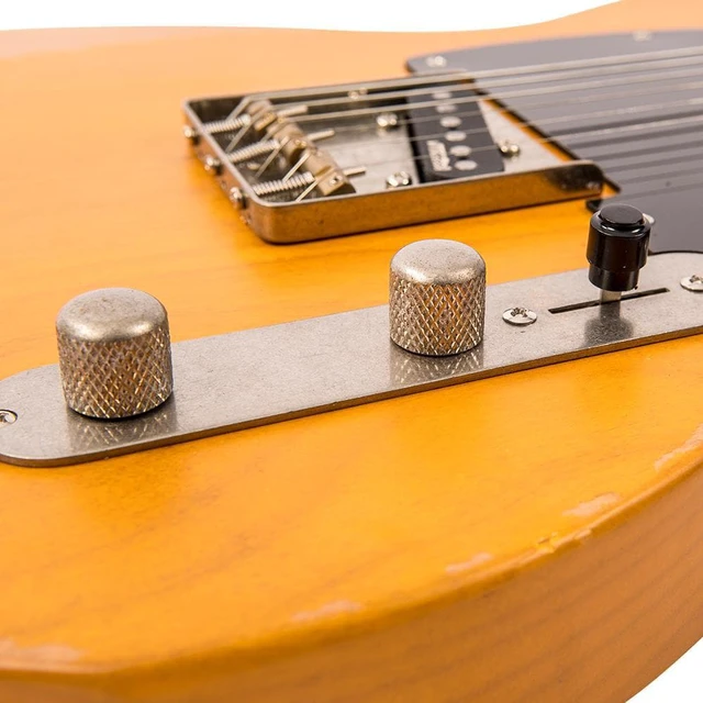 Alt view image 6 of 7 - Vintage V52 ICON Electric Guitar Distressed Butterscotch, Gator GFW-GTR-1000 Stand, ErnieBall Cable Bundle