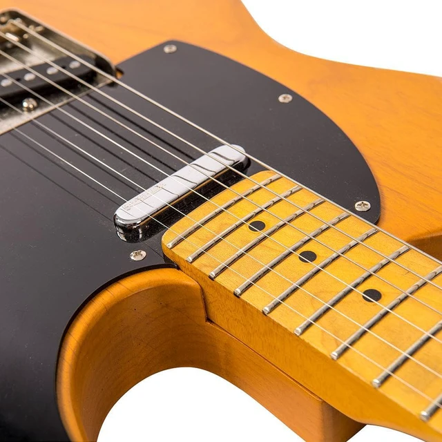 Alt view image 7 of 7 - Vintage V52 ICON Electric Guitar Distressed Butterscotch, Gator GFW-GTR-1000 Stand, ErnieBall Cable Bundle