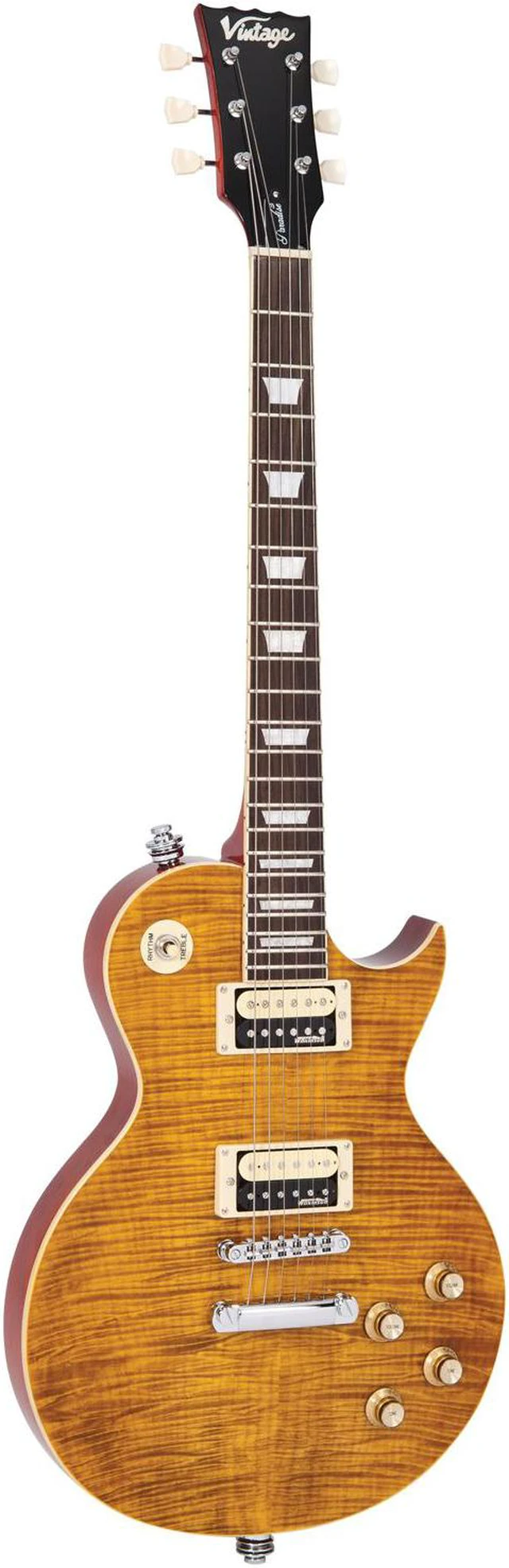 Main image of Vintage V100AFD ReIssued Electric Guitar - Flamed Amber