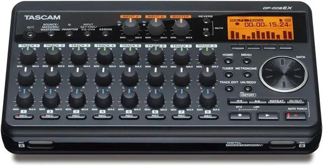 Alt view image 2 of 7 - Tascam DP-008EX 8-Track Digital Pocketstudio, AT ATH-M20X Headphones Bundle