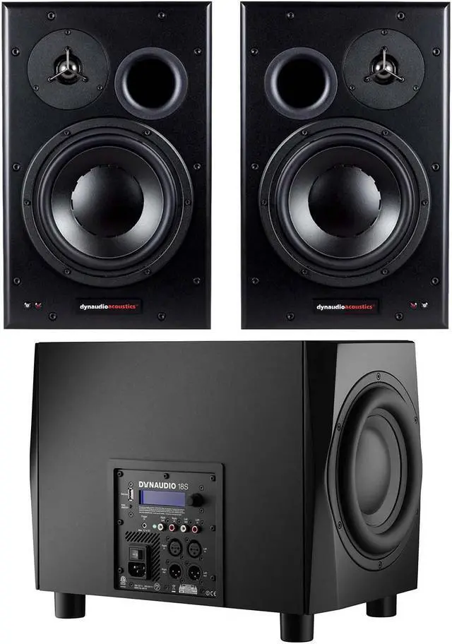 Main image of (2) Dynaudio BM15A 10 inch Powered Monitors, Dynaudio Sub 18S Bundle
