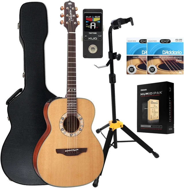 Main image of Takamine KC70 Kenny Chesney NEX - Natural, Hercules GS414B, (2) D'Addario EXP16, (1) D'Addario Humidipak, KLIQ TinyTune Bundle