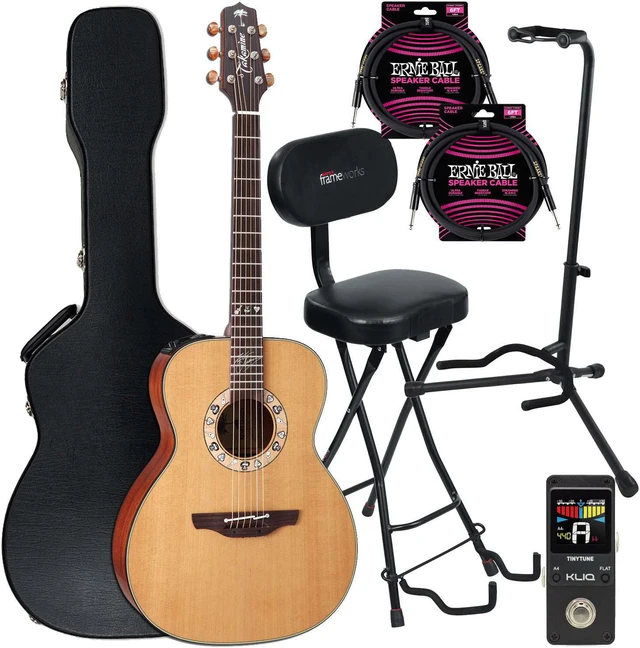 Main image of Takamine KC70 Kenny Chesney NEX - Natural, Gator GFW-GTR-SEAT and GFW-GTR-1000, KLIQ TinyTune, (2) ErnieBall Cables Bundle