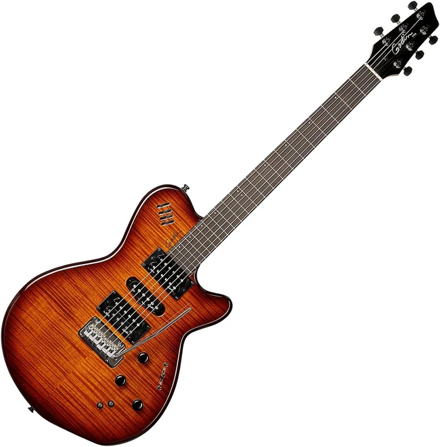 Alt view image 3 of 7 - Godin (028672) xtSA Light Burst Flame Electric Guitar with Gig Bag, Gator GC-ELECTRIC-A Deluxe ABS Bundle