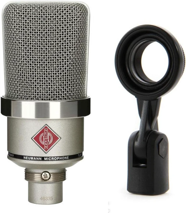 Alt view image 2 of 7 - Neumann TLM-102 Studio Condenser Microphone (Nickel), Boseen Microphone Shock Mount Bundle