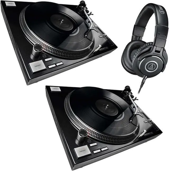 Main image of (2) Reloop RP-7000 MK2 (Black) Turntables, Audio Technica ATH-M40X Bundle