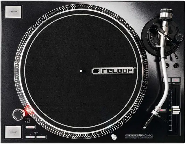 Alt view image 3 of 7 - (2) Reloop RP-7000 MK2 (Black) Turntables, Audio Technica ATH-M40X Bundle