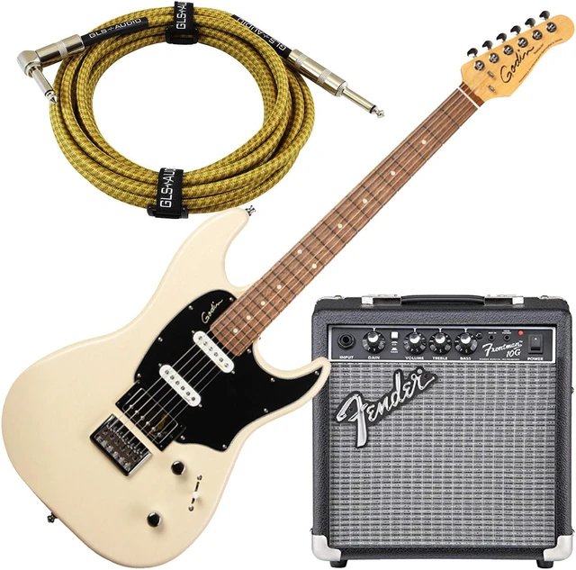 Main image of Godin 048434 Session HT Trans Cream RN, Fender Frontman 10G Electric Guitar Amplifier, GLS 15 FT Guitar Cable Bundle